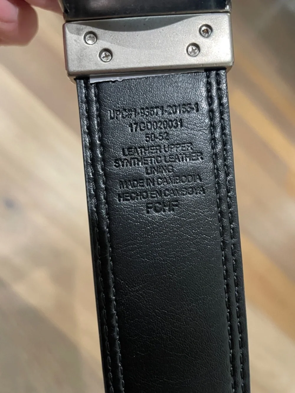 Dickies Men's Leather Reversable Black & Brown Silver Tone Buckle Belt 50-52